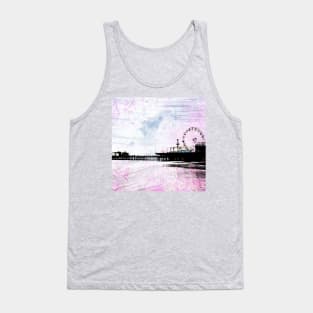 Pink Grunge Santa Monica Pier Tank Top